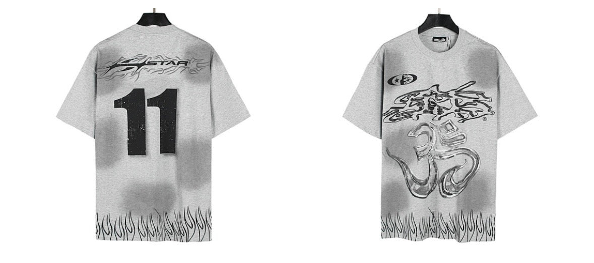 Hellstar grey graphic tee