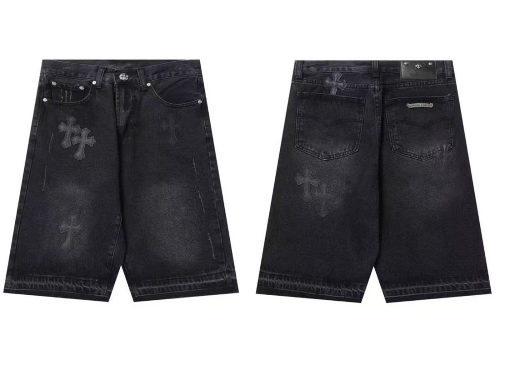 Black/Denim Chromheart shorts