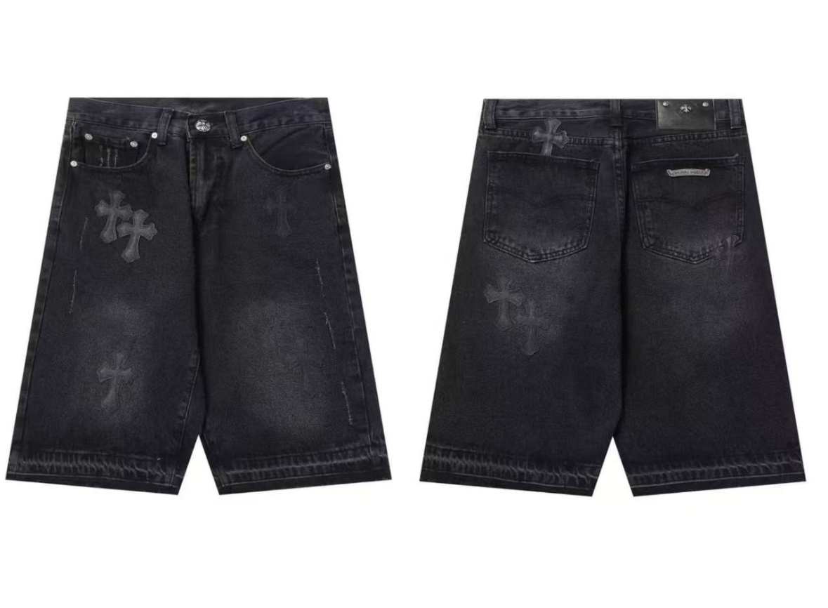 Black/Denim Chromheart shorts