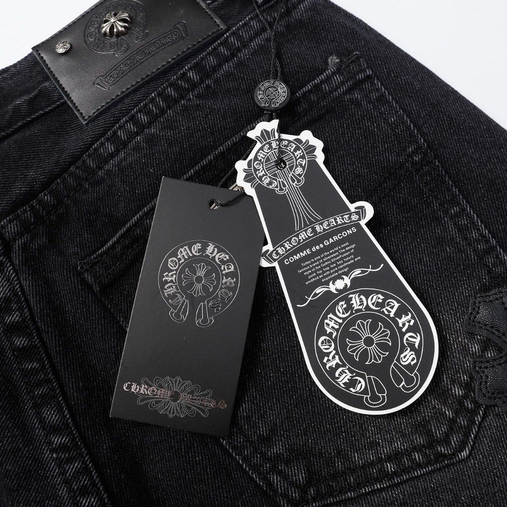 Black/Denim Chromheart shorts