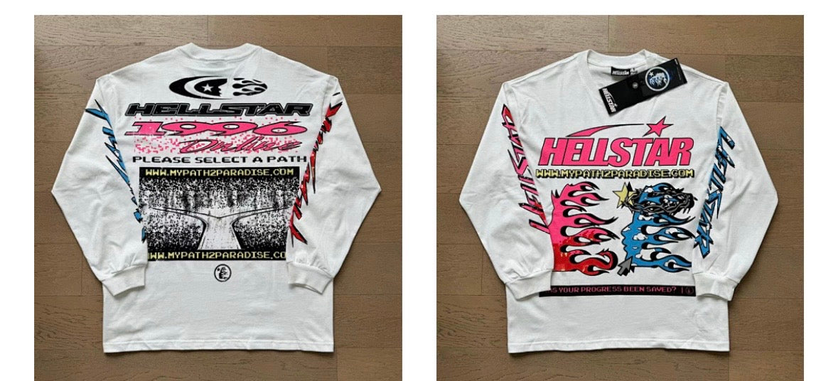 Hellstar white and pink tee