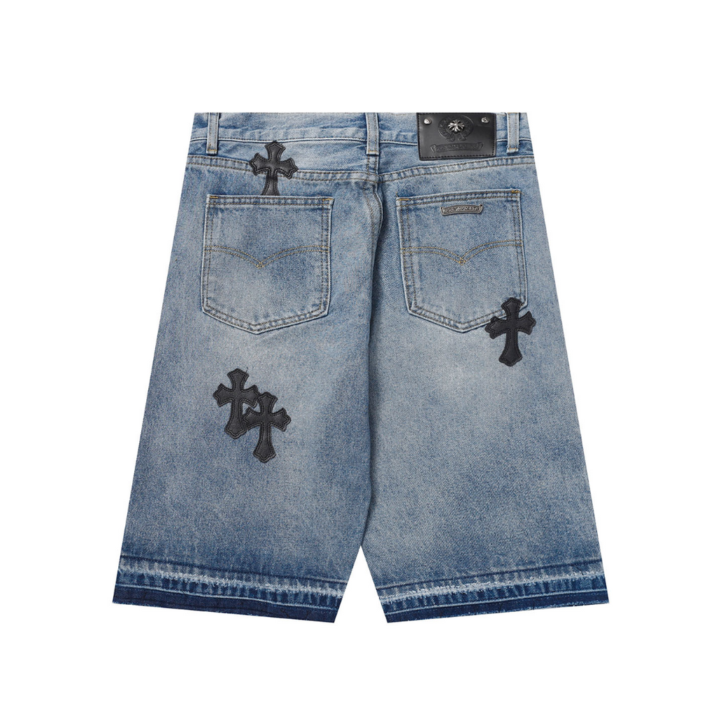 Denim/Black Chromeheart shorts