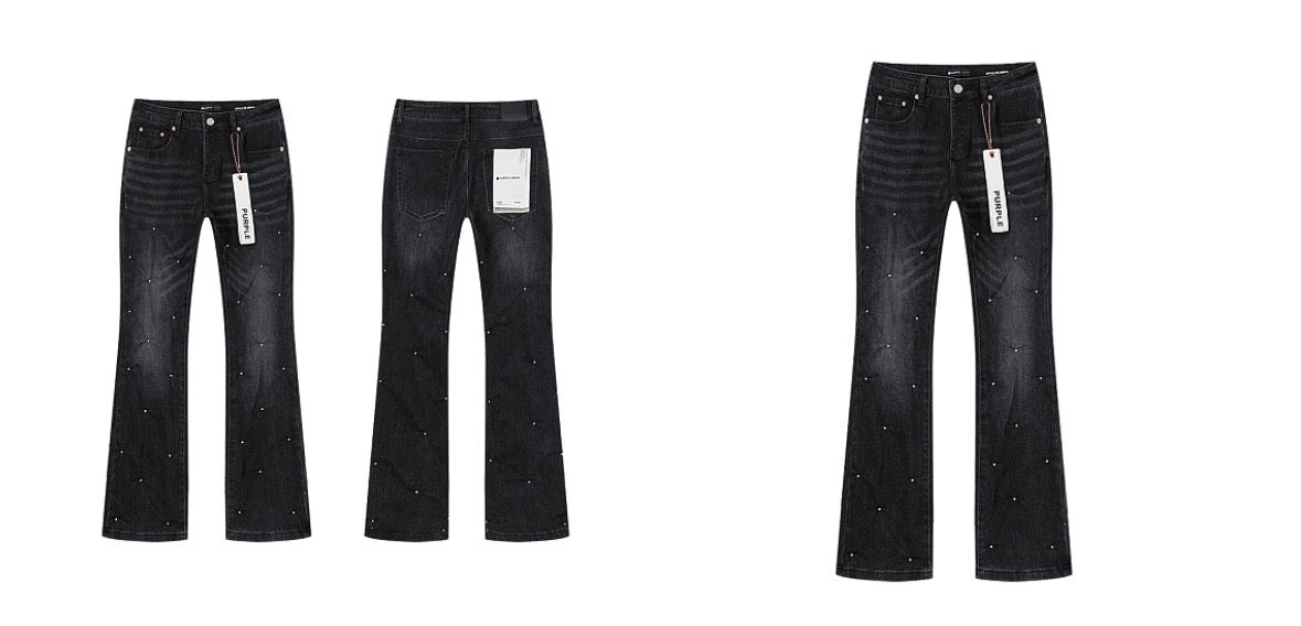Purple plain black pants