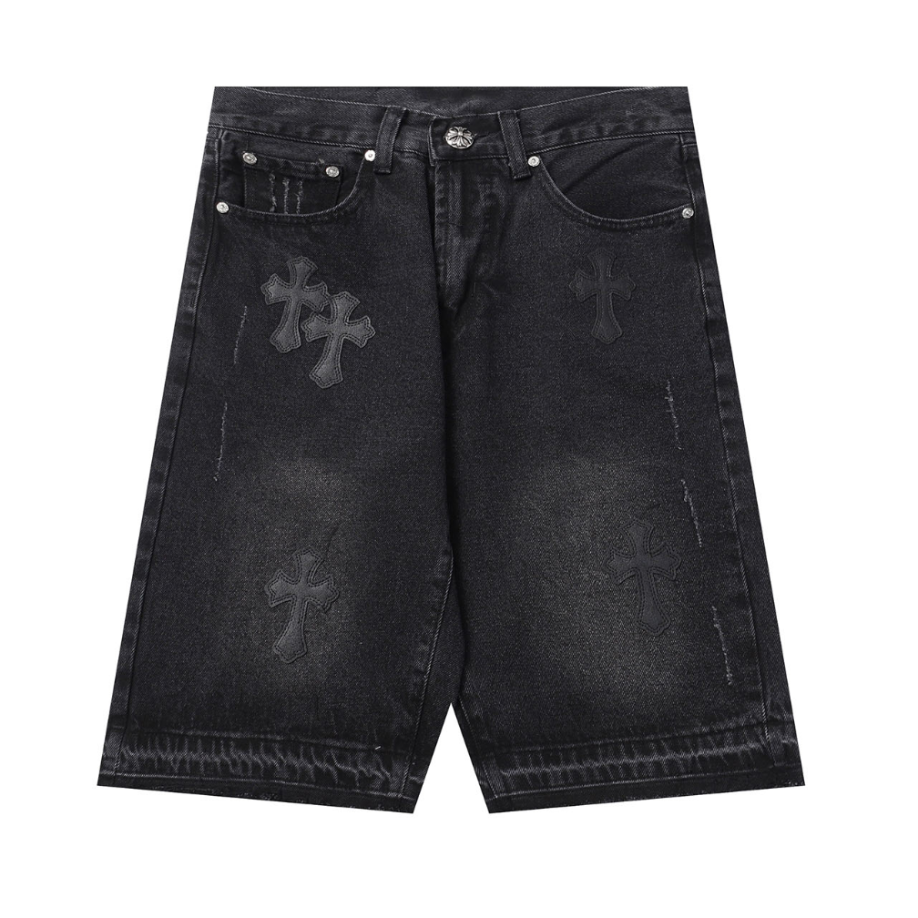 Black/Denim Chromheart shorts