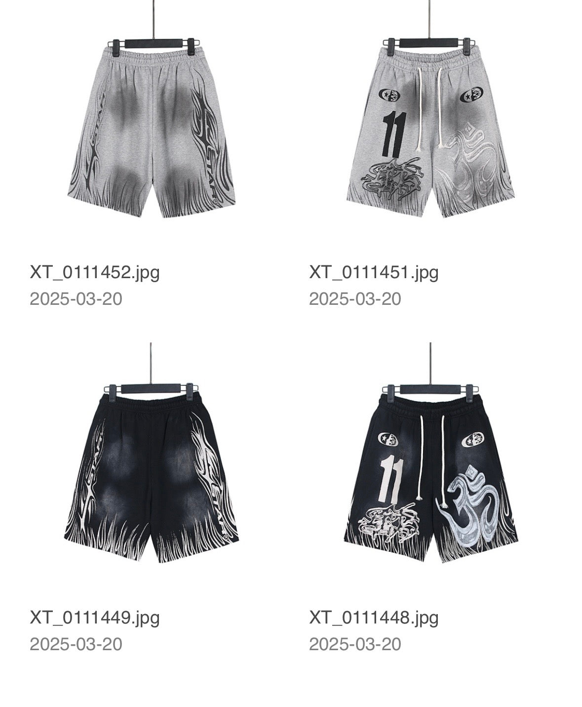 Black and grey Hellstar shorts